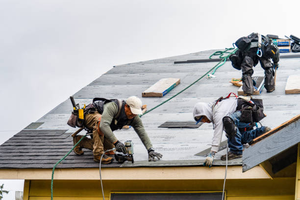 Professional Gutter Installation technician working in Rolla, ND